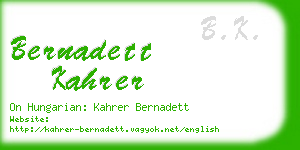 bernadett kahrer business card